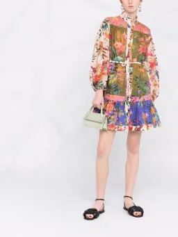 Zimmermann Tropicana Print Belted Mini Dress Multi-colored Size 0 / AU 8 for rent on The Volte - image 2