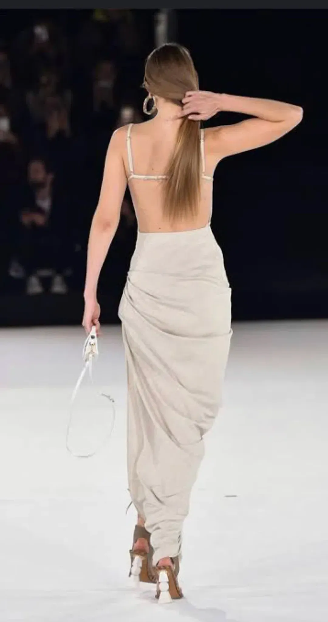 Jacquemus La Robe Saudade Longue Dress Beige Size 8 for rent on The Volte - main image