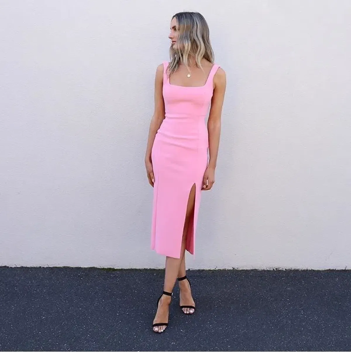 Bec & Bridge Hibiscus Islands Midi Dress Pink Size 8 - Image 4