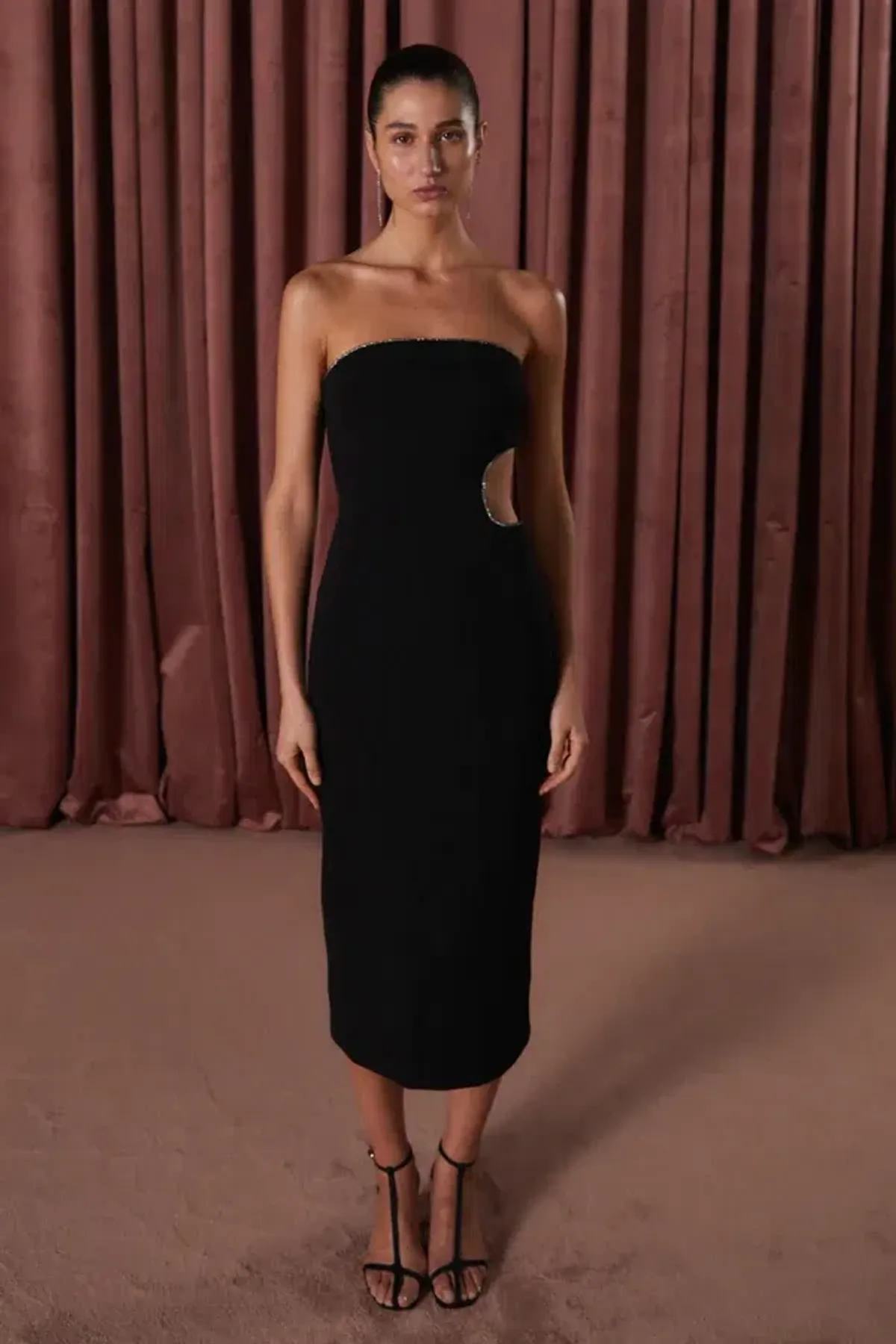 Misha Azzurra Midi Dress Black Size 6 - Image 2