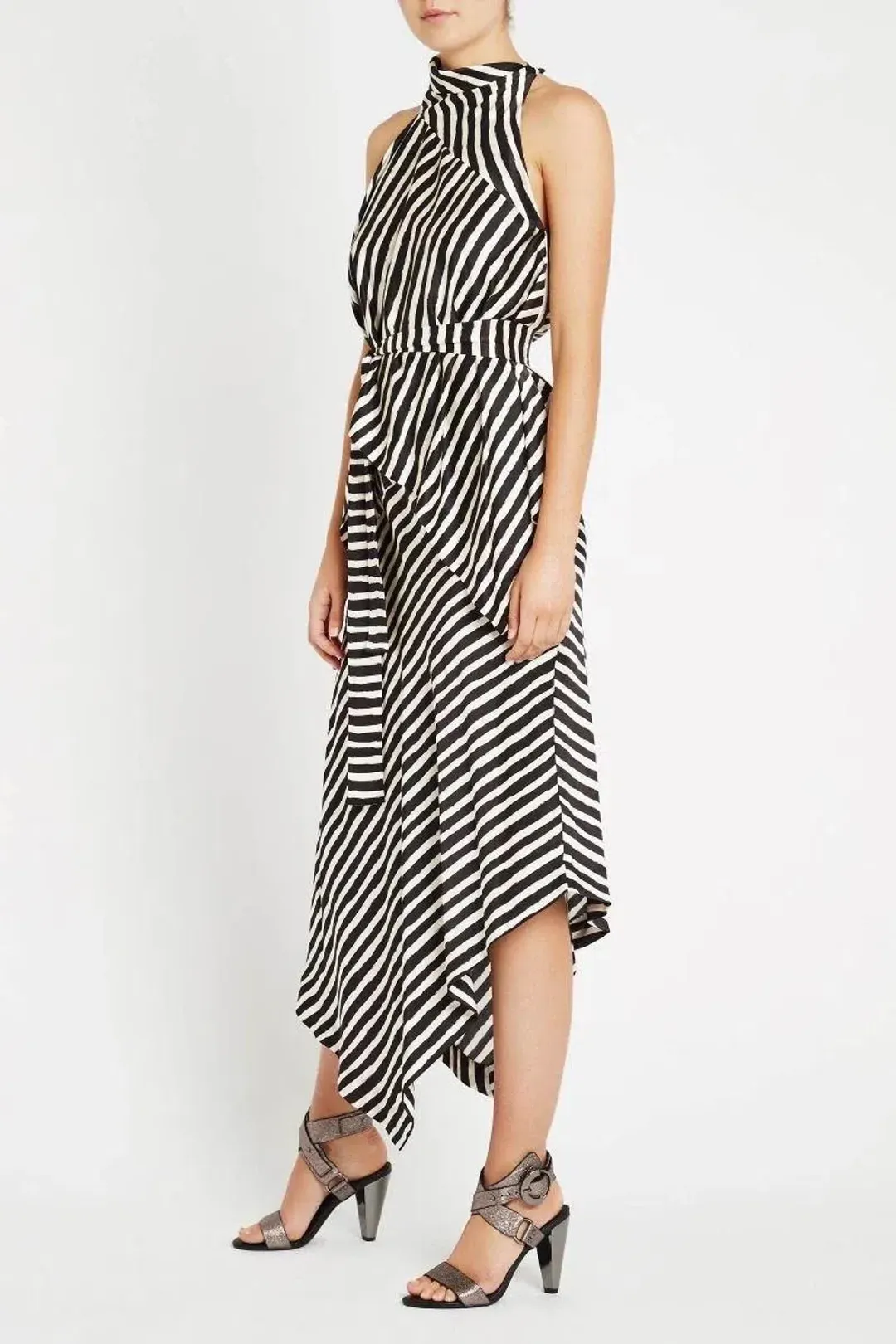 Sass & Bide Palais Stripe Midi Dress Print Size 14 for rent on The Volte - main image