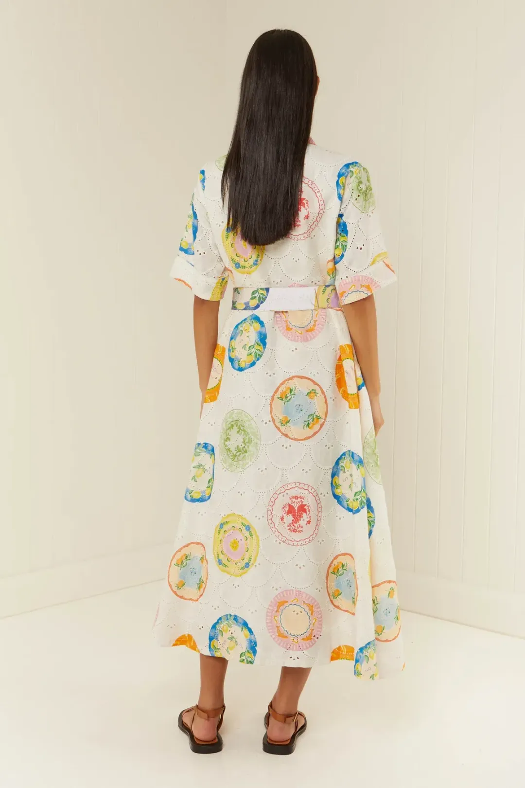 Palm Noosa Souvenir Midi Dress Print AU12 for rent on The Volte - main image
