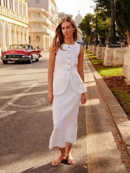 Posse Emma Vest and Skirt Set White Size S / AU 8 for rent on The Volte - image 1