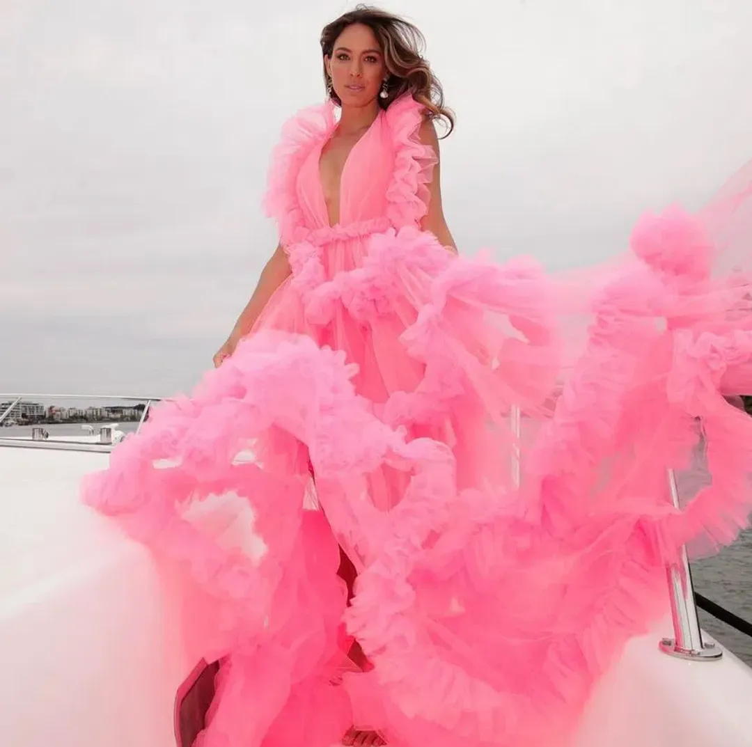 White Label Noba Zsa Zsa Tulle Dress Hot Pink Size 8 for rent on The Volte - main image