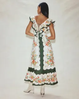 Alemais Elisabetta Ruffle Midi Dress Floral Size 8 for rent on The Volte - image 3