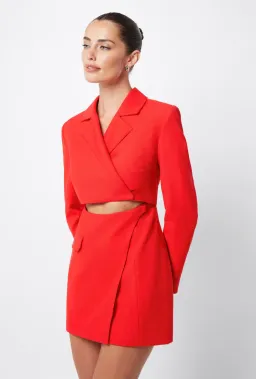 Mossman Bare Minimum Blazer Dress Red Size 10 for rent on The Volte - image 2