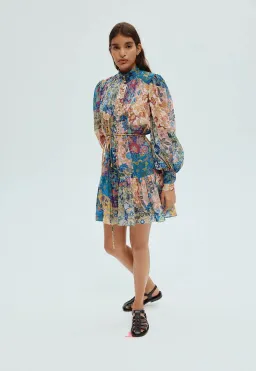 Alemais Bella Patchwork Mini Dress Multi Floral Size 6 for rent on The Volte - image 2