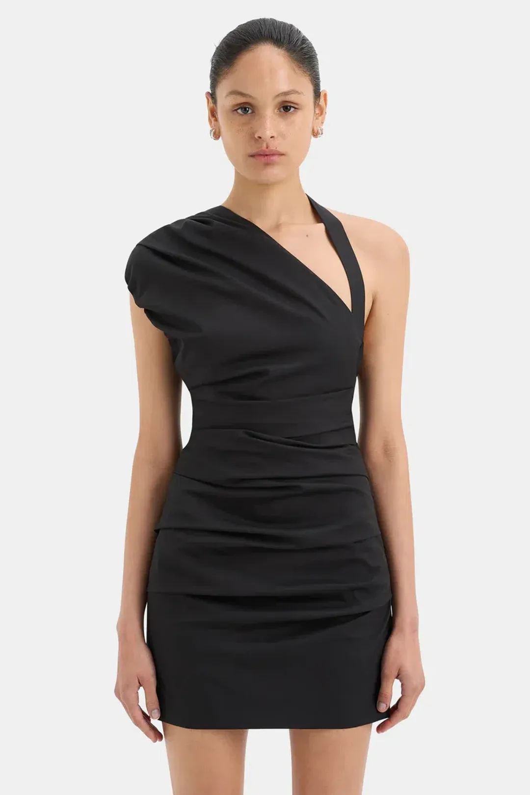 Sir the Label Azul Gathered Mini Dress Black Size 1 / AU 8 for rent on The Volte - main image