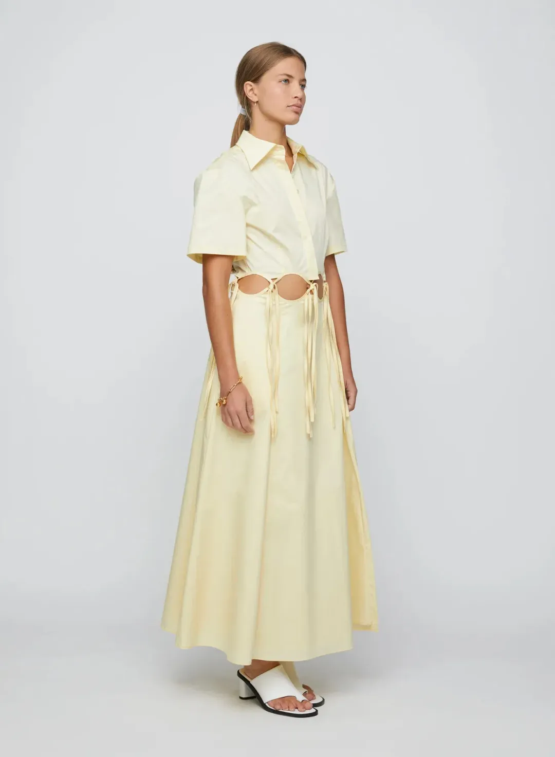 Anna Quan Ondine Cut Out Maxi Dress Sorbet Lemon Yellow Size 8 for rent on The Volte - main image
