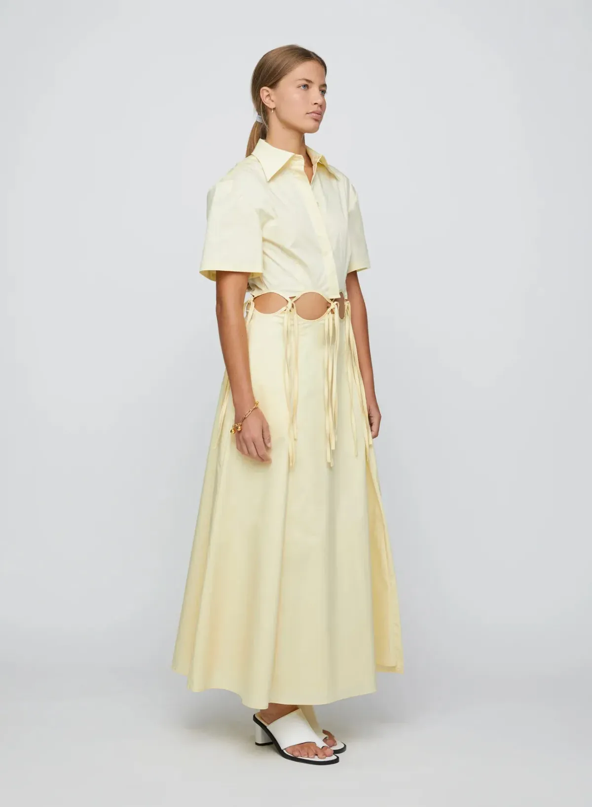 Anna Quan Ondine Cut Out Maxi Dress Sorbet Lemon Yellow Size 8 - Image 4