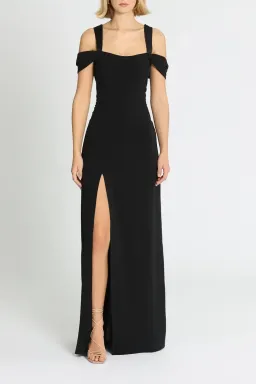 Halston Heritage Cold Shoulder Fitted Gown in Black Size 12 for rent on The Volte - image 2