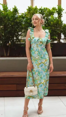 Zimmermann High Tide Frilled Midi in Aqua Floral Size 1 for rent on The Volte - image 3