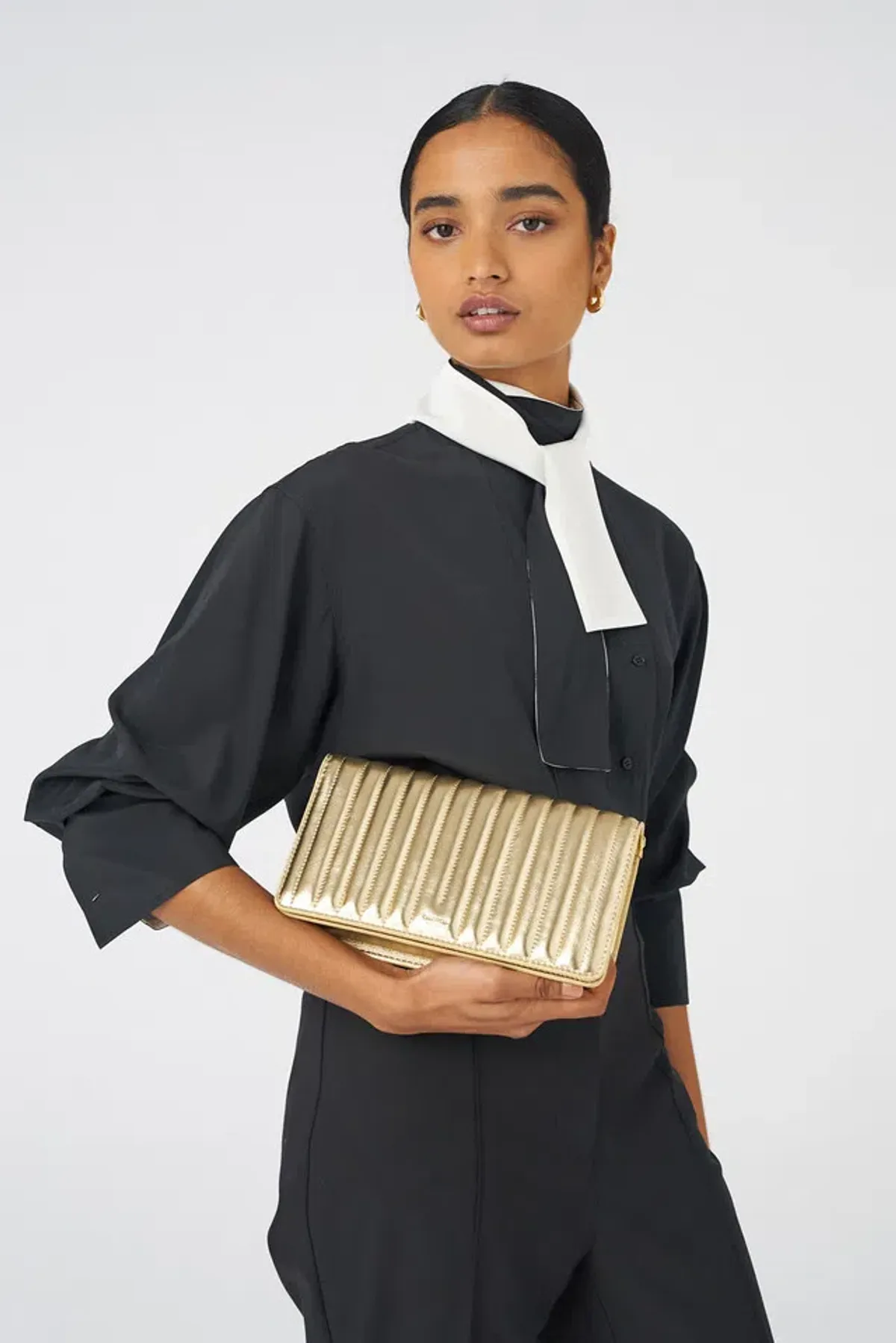 Oroton Fay Medium Chain Crossbody Gold - Image 1