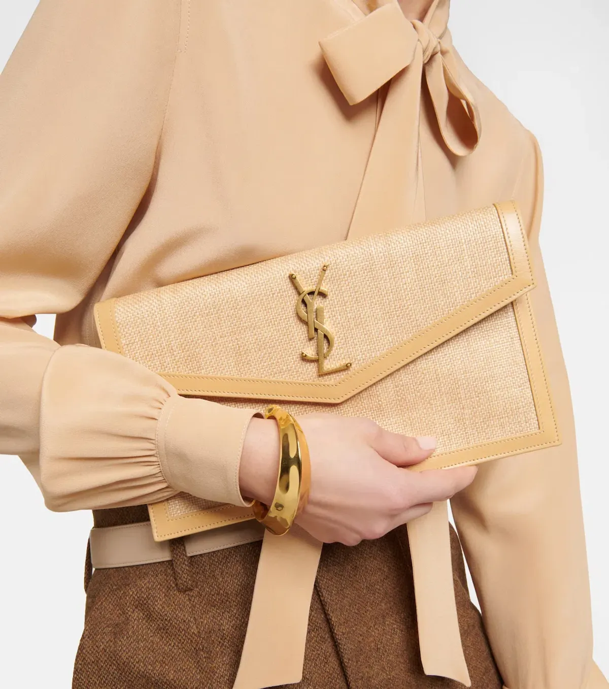 Saint Laurent Uptown Pouch Straw - Image 1