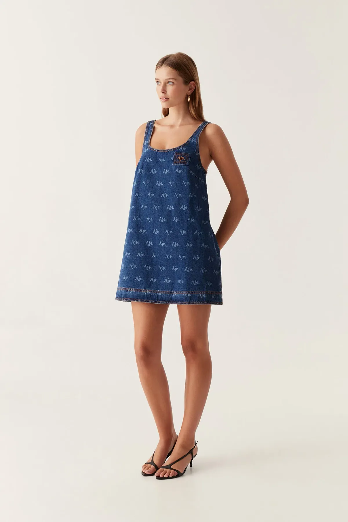 Aje Ratio Logo Mini Dress Blue Size 14 - Image 2