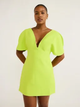 Acler Rogeron Mini Dress Citron Size 8 for rent on The Volte - image 2