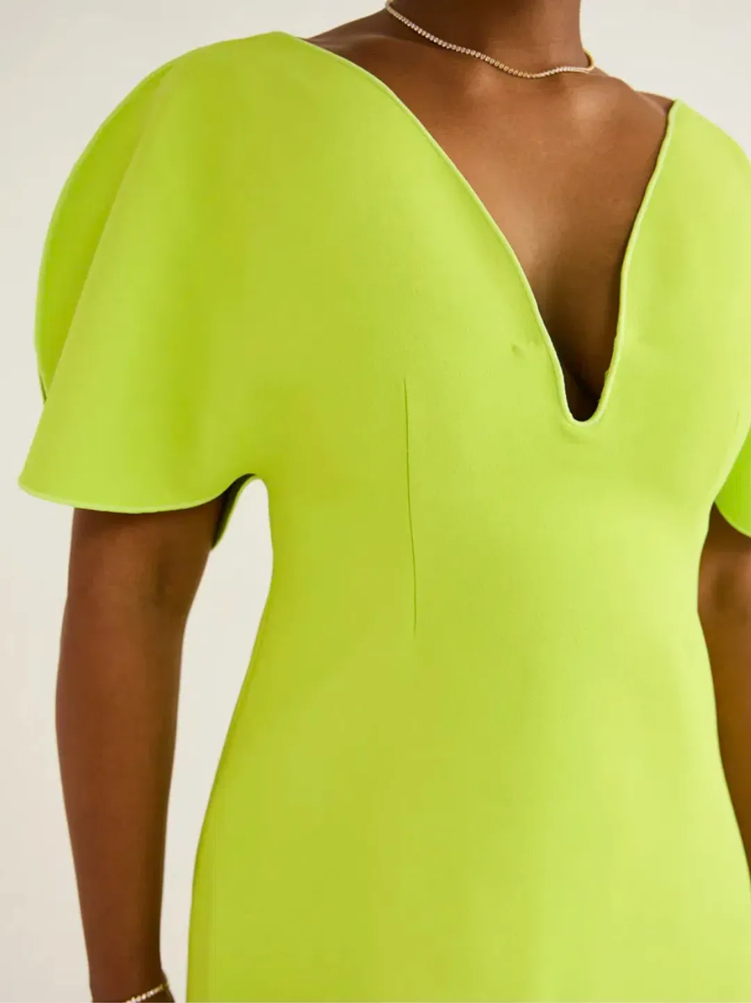 Acler Rogeron Mini Dress Citron Size 8 for rent on The Volte - main image