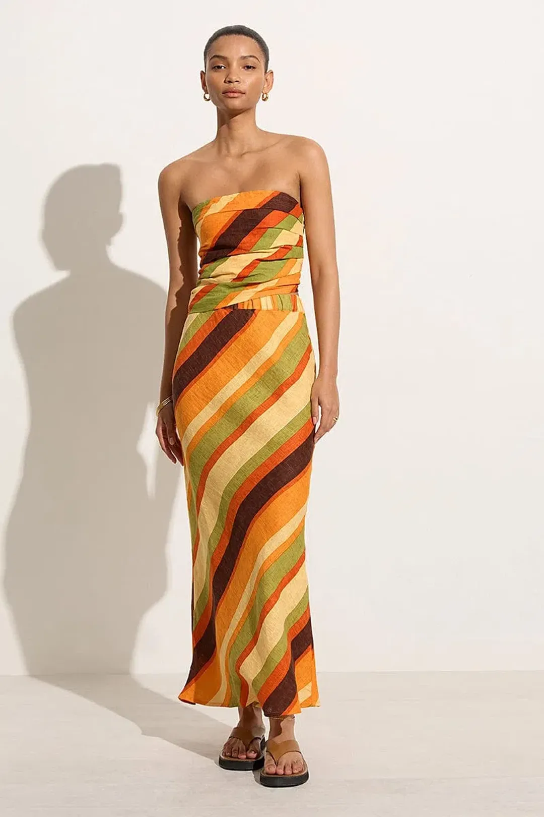 Faithfull The Brand Setúbal Top & Skirt Set Cisco Stripe Sun Size 8 for rent on The Volte - main image