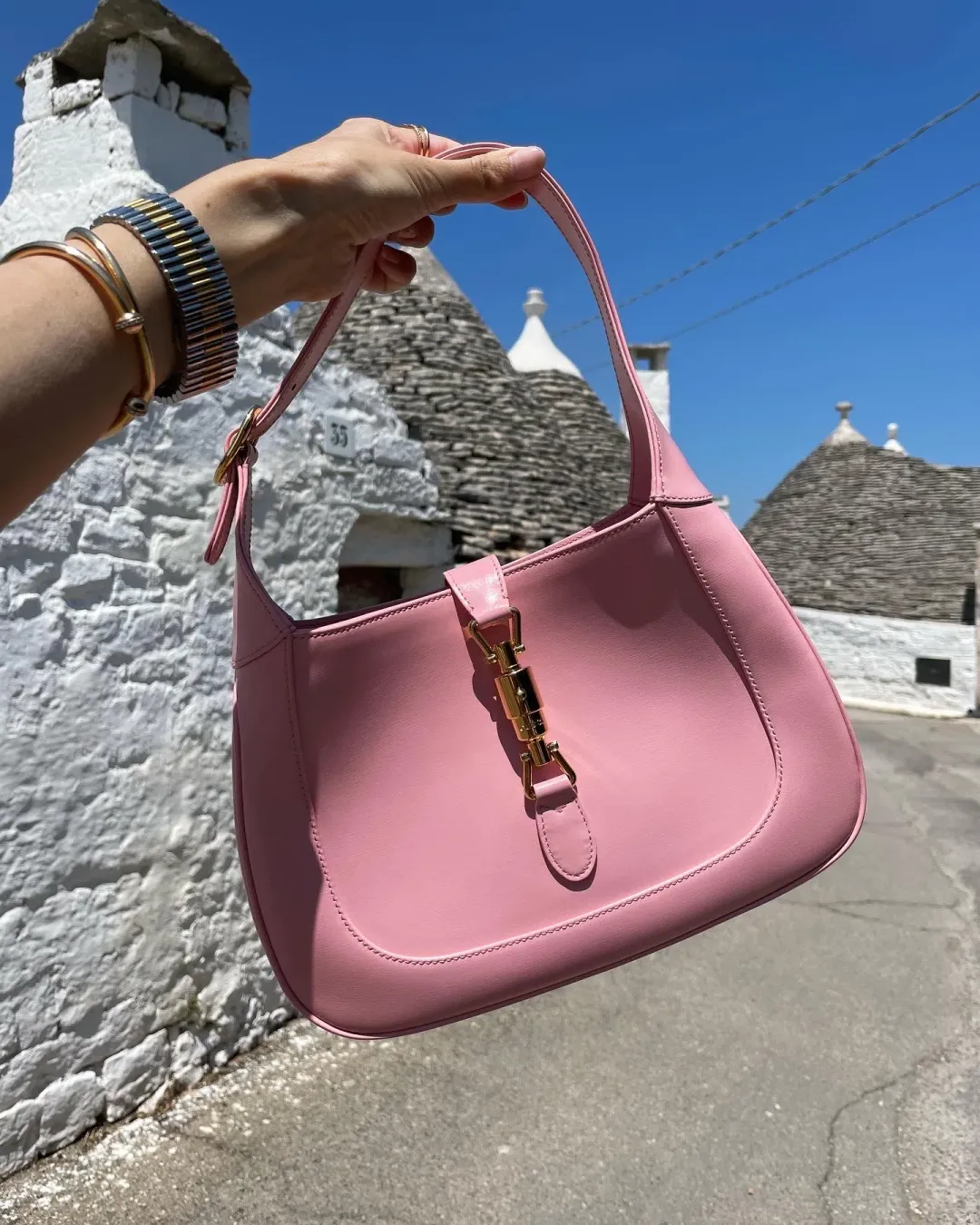 GUCCI Jackie 1961 Mini Bag Light Pink Leather for rent on The Volte - main image