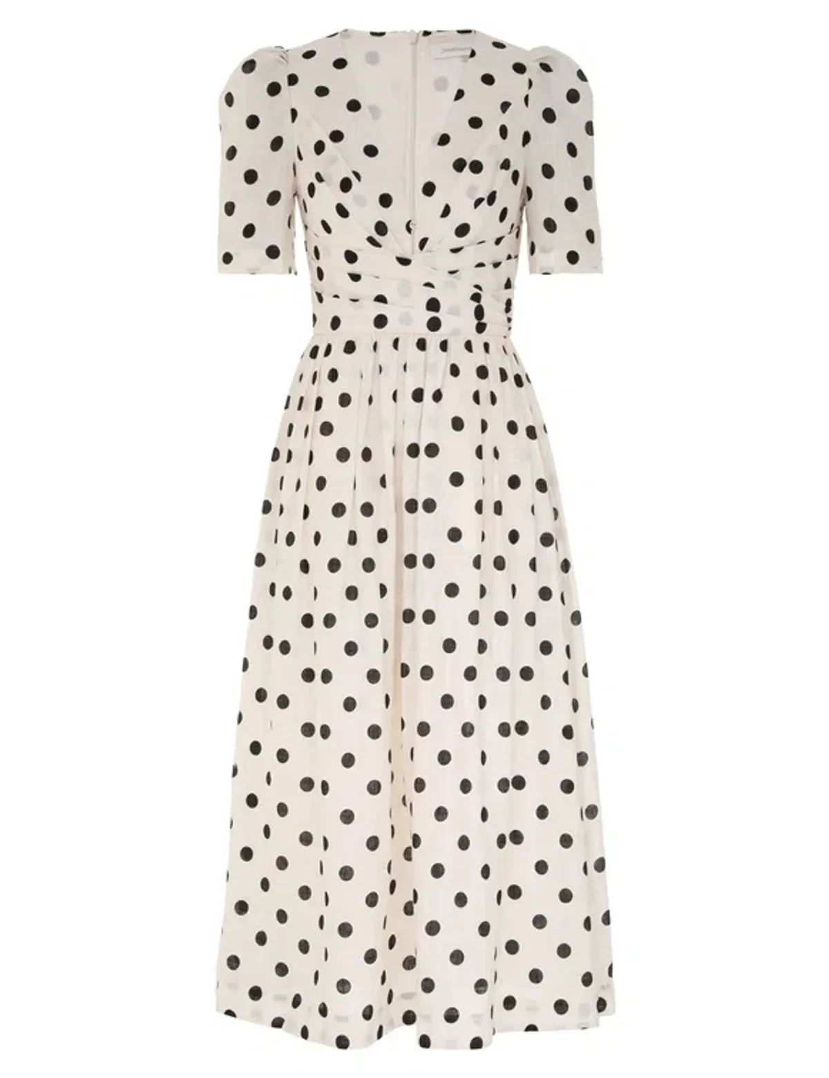 Zimmermann The V Neck Midi Dress in Cream/Black Dot Size 1 /AU 10 - Image 3