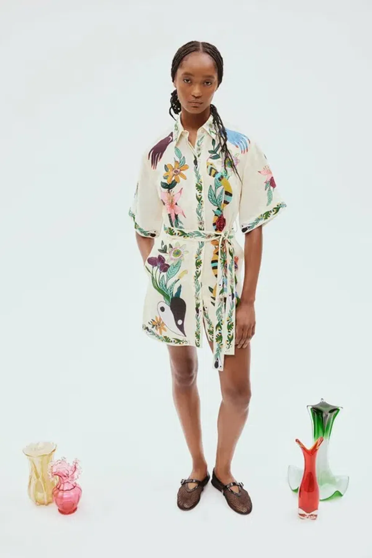 Alemais Meagan Linen Mini Dress Print Size 14 - Image 2
