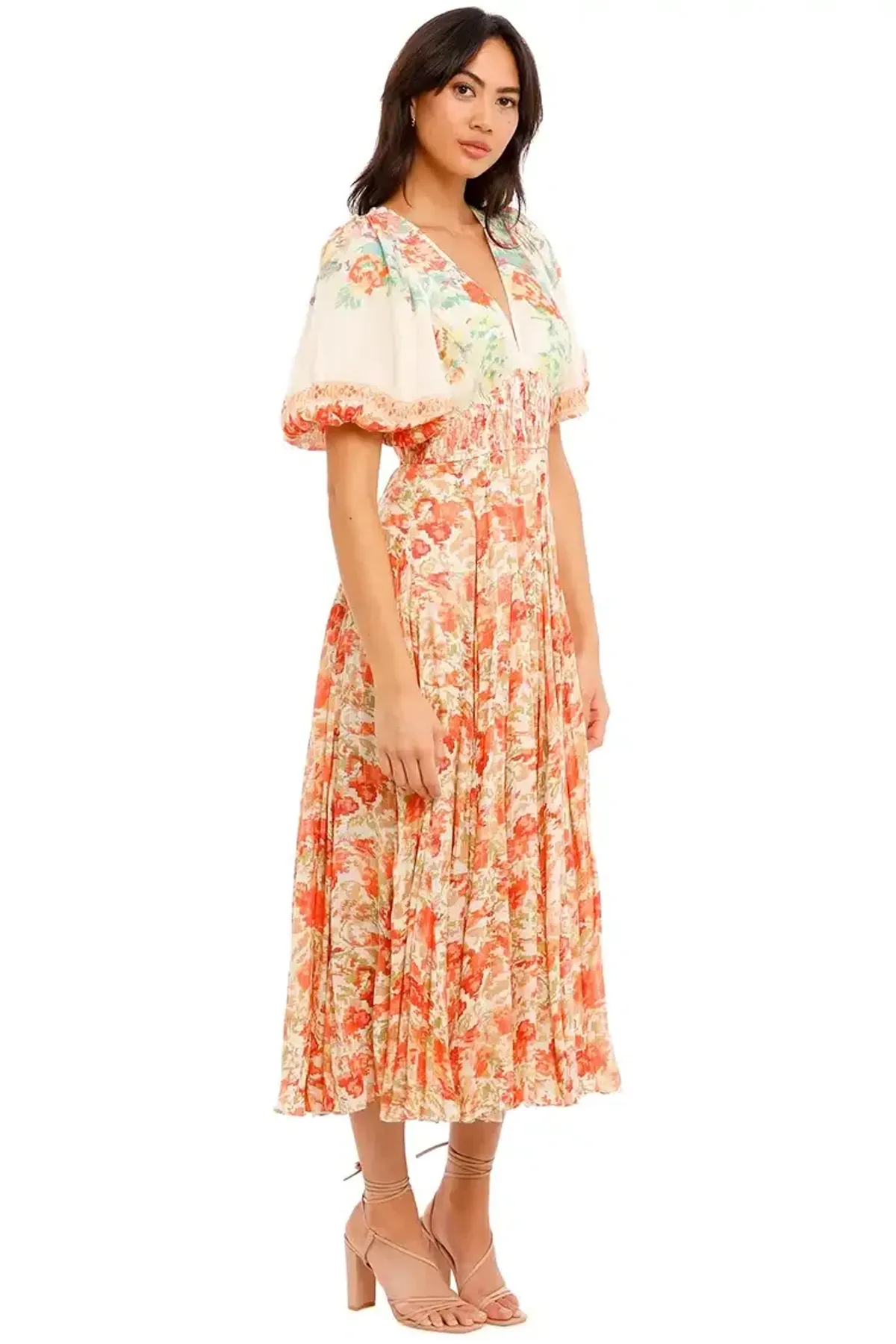 Hemant & Nandita Nova Midi Dress in Floral Size 12 - Image 1