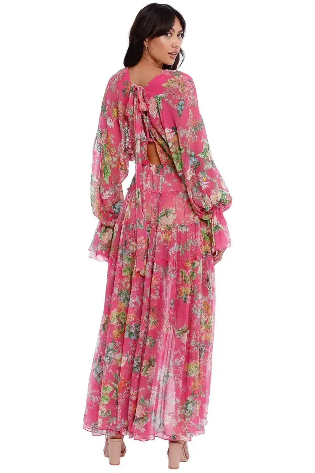 Hemant & Nandita Miyu Hi Lo Dress in Pink Size 10 - Image 5