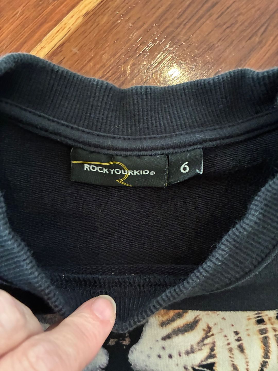 Rockyourkid Black Long Sleeve T-Shirt Size 6 for rent on The Volte - main image