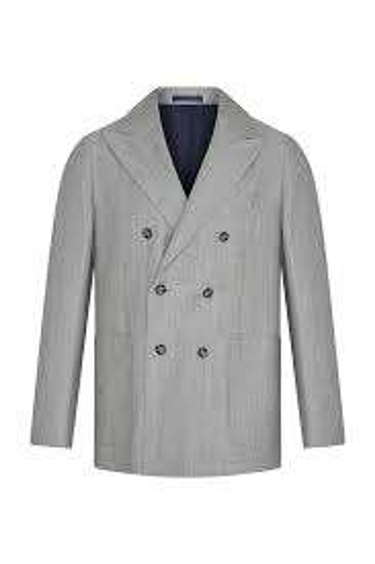 MJ Bale Grey Wool Double-Breasted Blazer Size 40 for rent on The Volte - main image