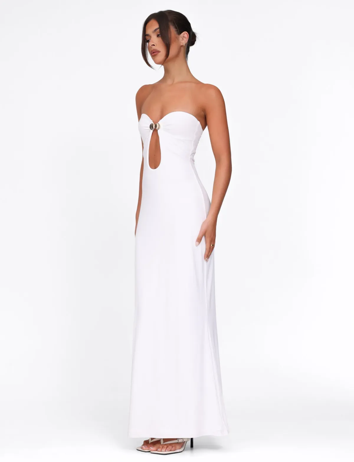 Tiger Mist Cecily White Shell Detail Maxi Slip Dress XS - Image 3