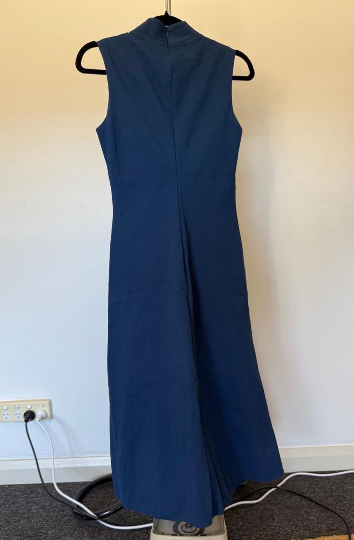 Hugo Boss Navy Blue A-Line Maxi Dress IT 38 - Image 3