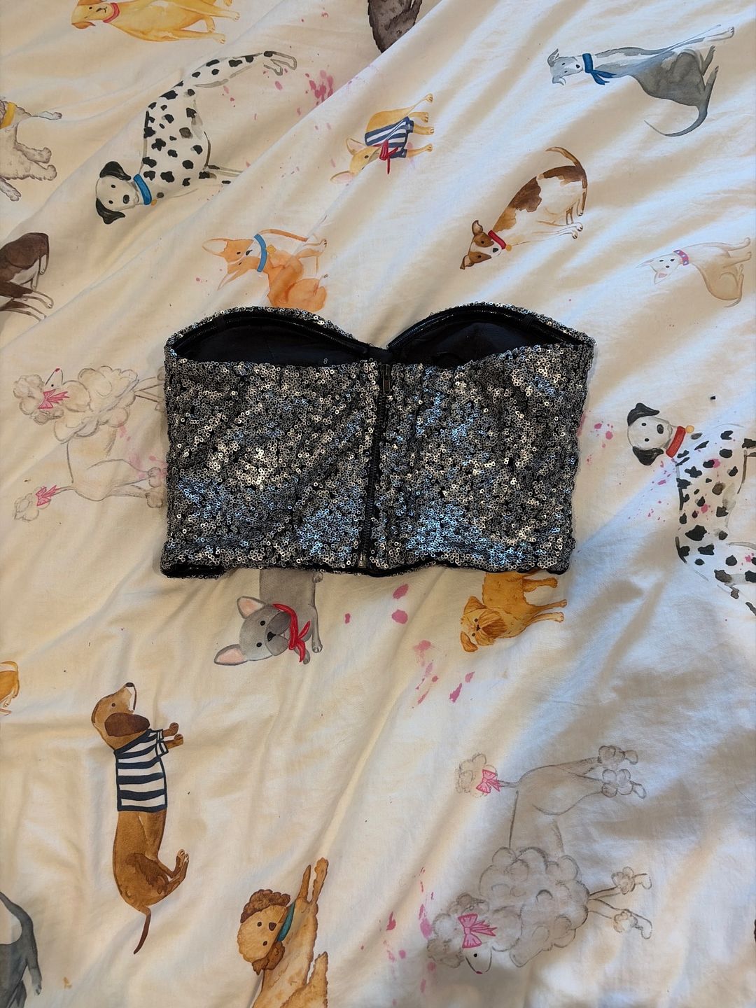 Mojito Silver Sequin Corset Size 8 for rent on The Volte - main image