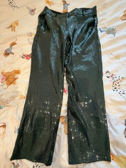Topshop Dark Green Sequin Pants UK 10 for rent on The Volte - image 1