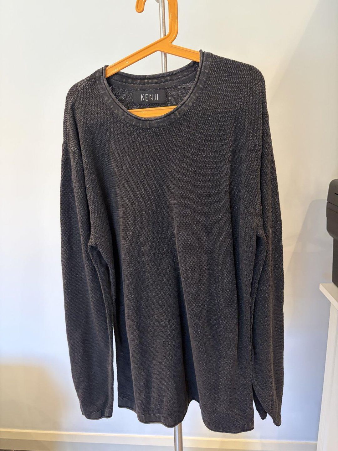 Kenji Women's Washed Black Textured Knit Pullover Jumper L for rent on The Volte - main image