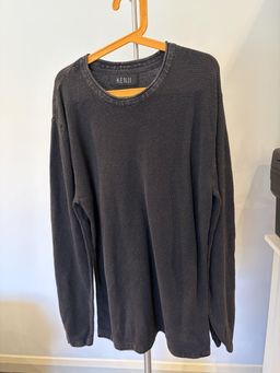 Kenji Women's Washed Black Textured Knit Pullover Jumper L for rent on The Volte - image 2
