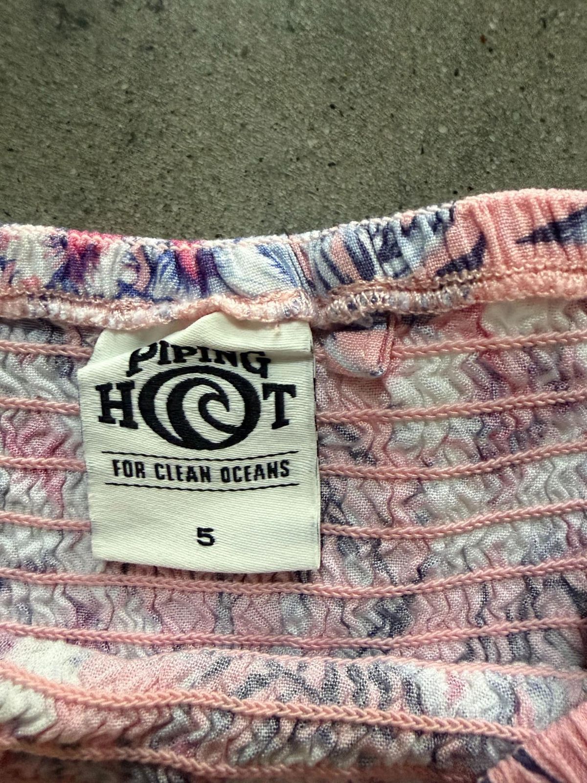 Piping Hot Girls' Pink Floral Smocked T-Shirt Size 5 - Image 2