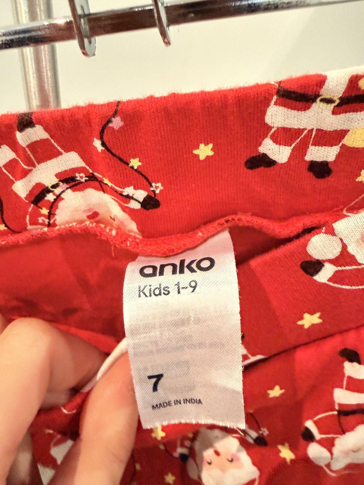 Anko Girls' Santa Print A-Line Skort Size 7 Red - Image 2