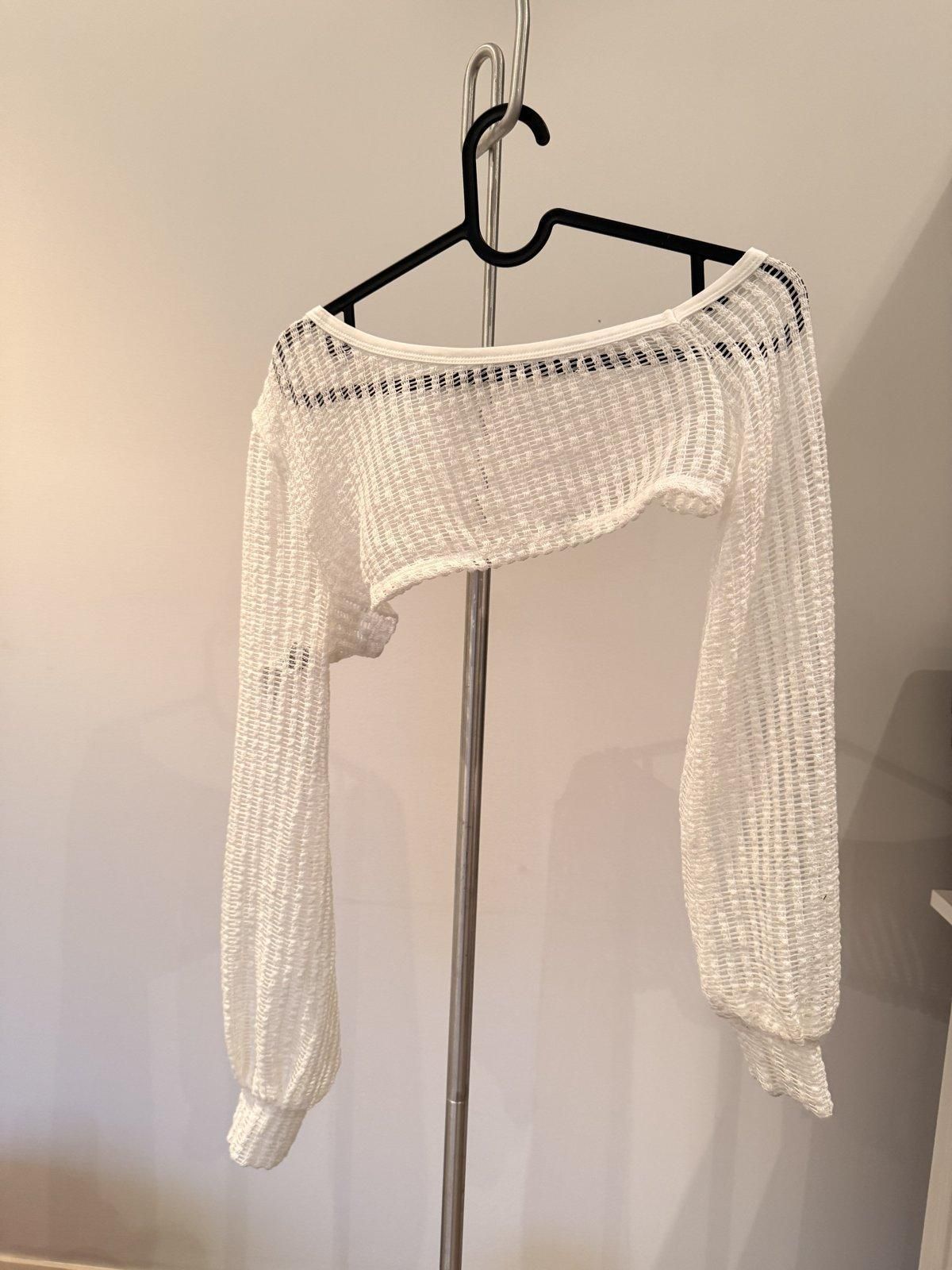 SHEIN Crochet Off-Shoulder Crop Top White Size 14Y Girls - Image 2