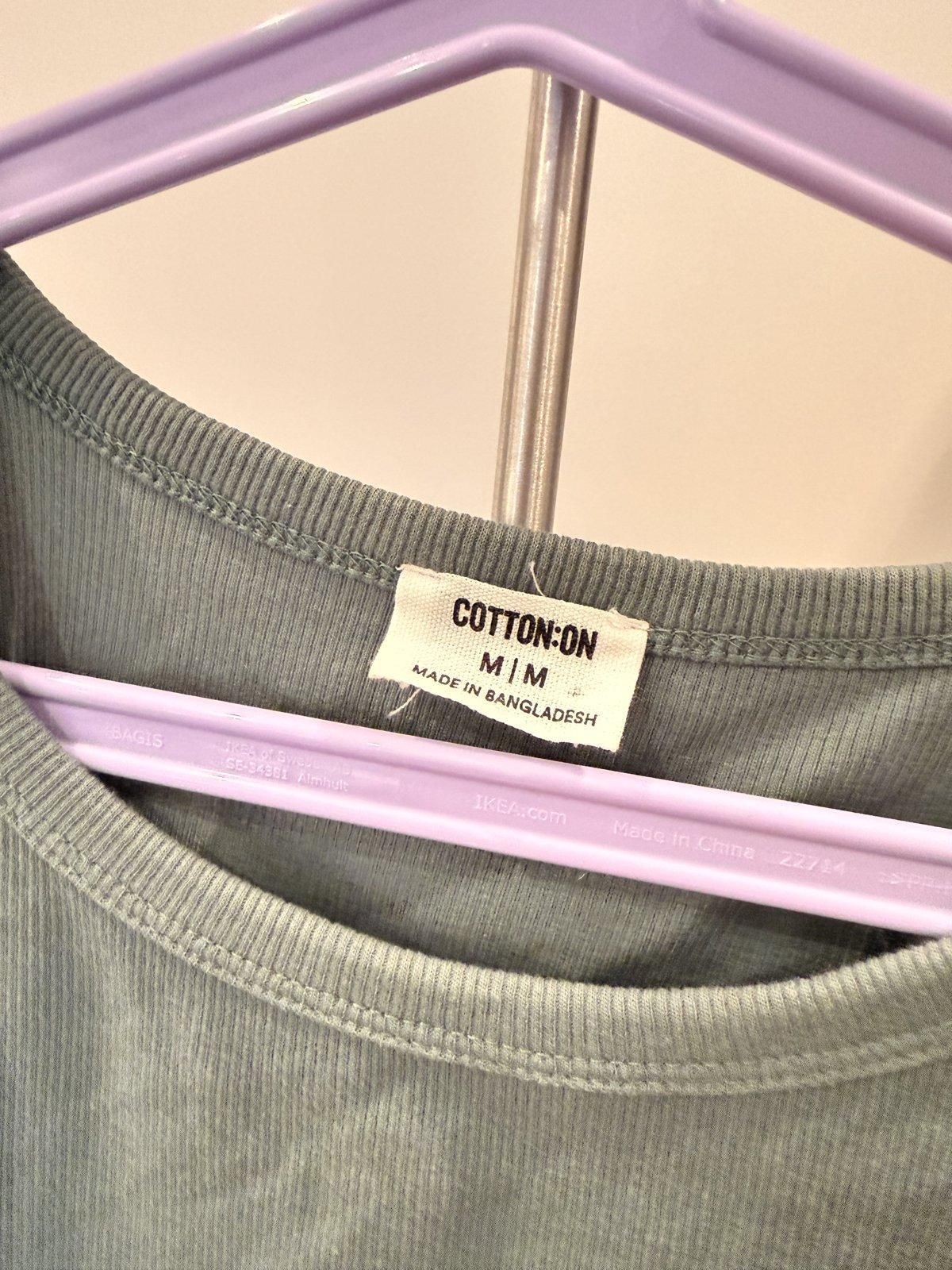Cotton On Women's Ribbed Tank Top Size M Sage Green - Image 2