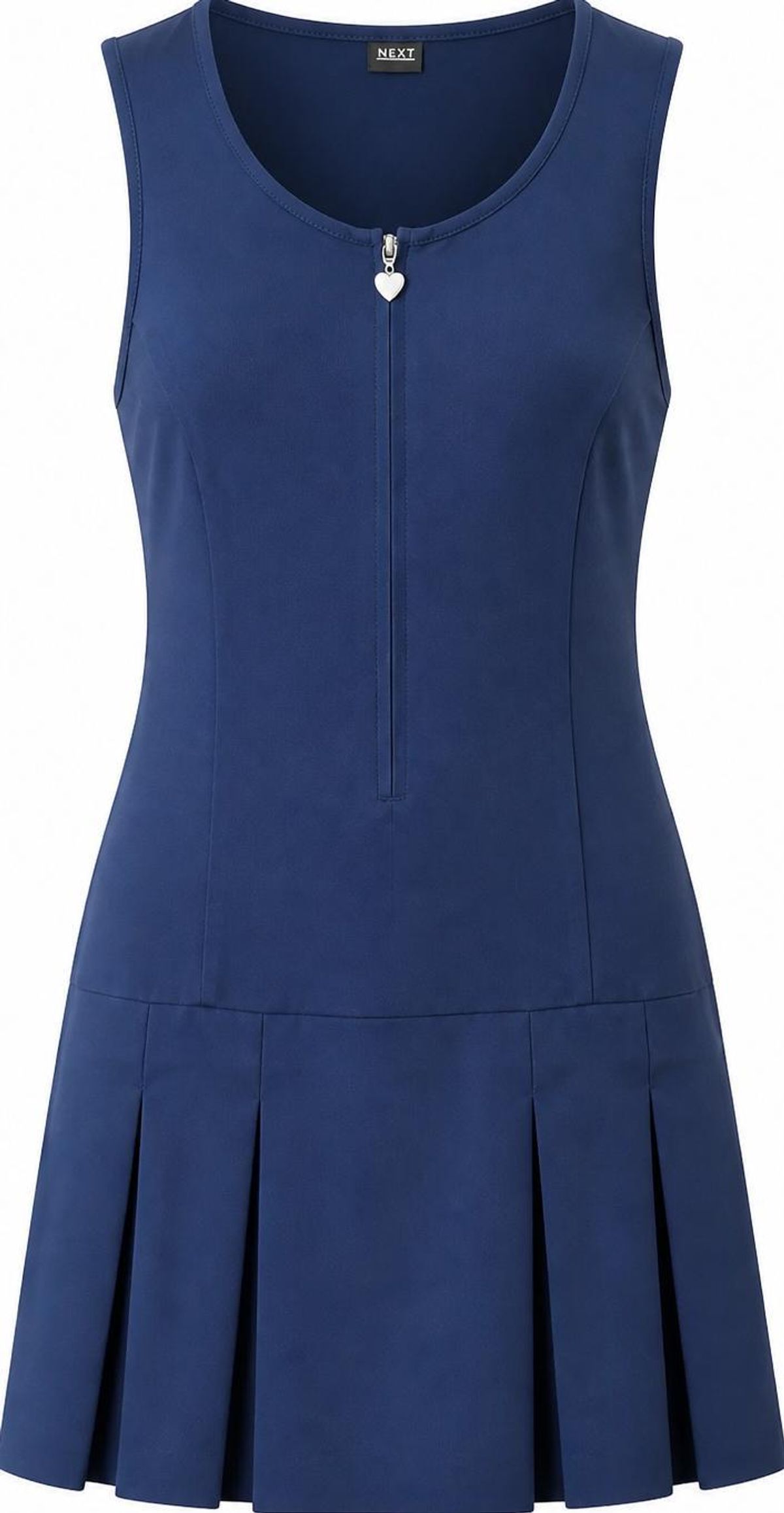 NEXT Navy Zip-Front Pleated Mini Dress Size 13-14 Years for rent on The Volte - main image