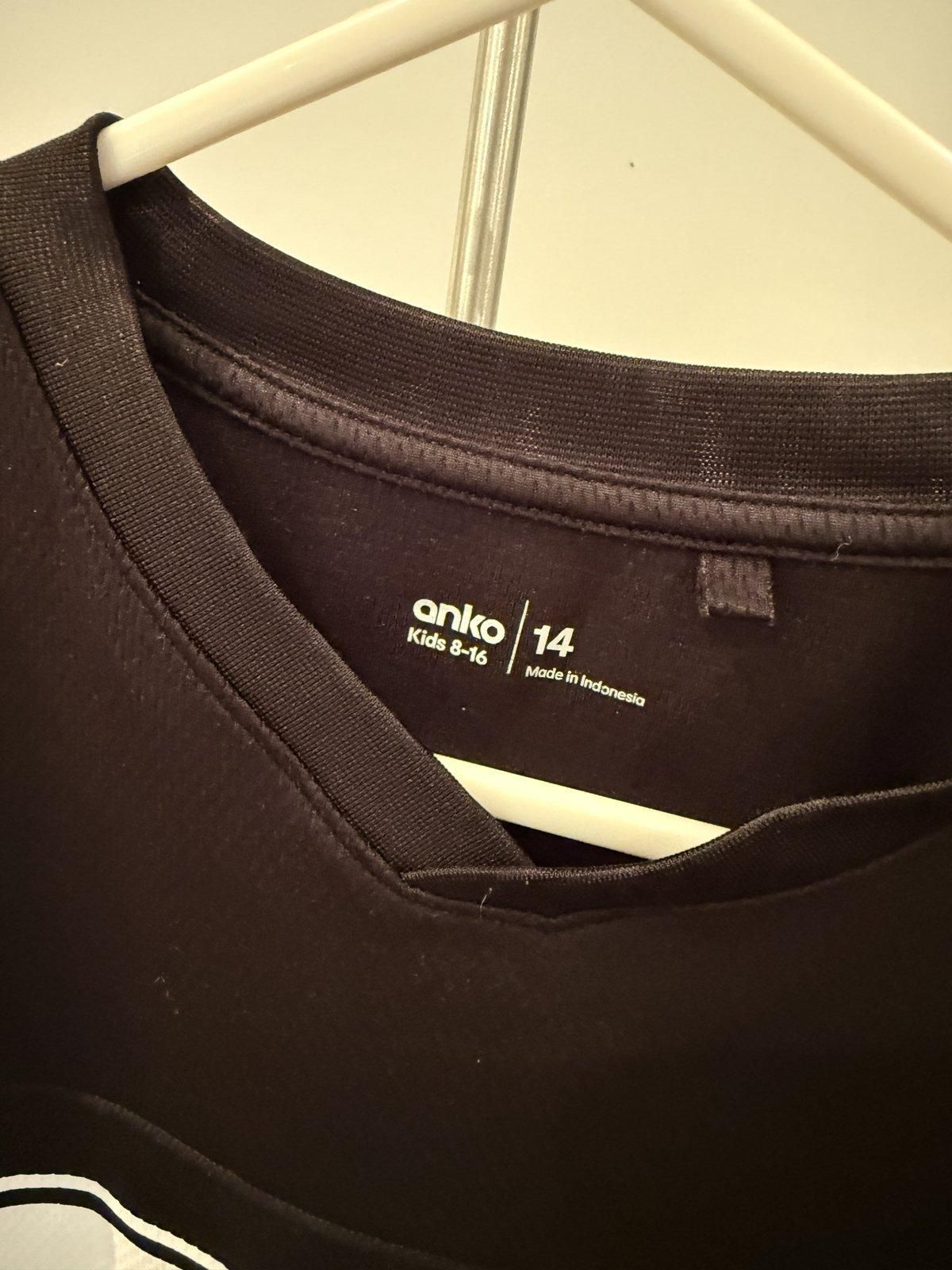 Anko Girls' Sports Jersey Size 14 Black - Image 2