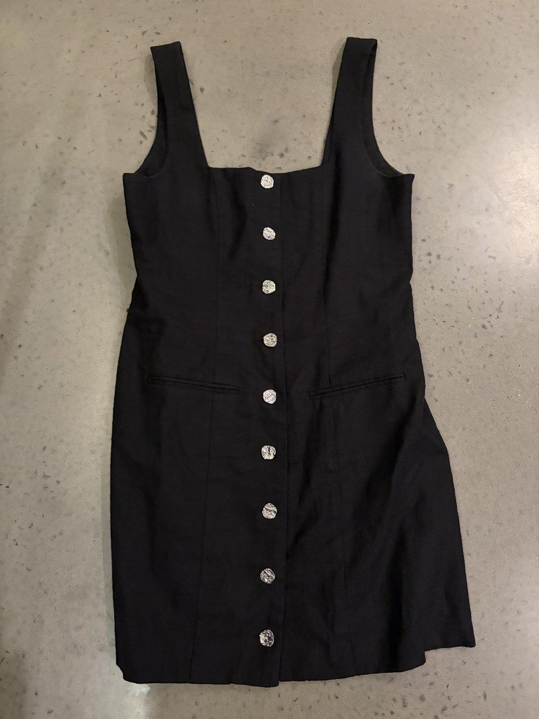 Cotton On Women's Black Sleeveless Button-Front Shift Dress Size 12 for rent on The Volte - main image