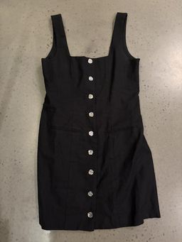 Cotton On Women's Black Sleeveless Button-Front Shift Dress Size 12 for rent on The Volte - image 1