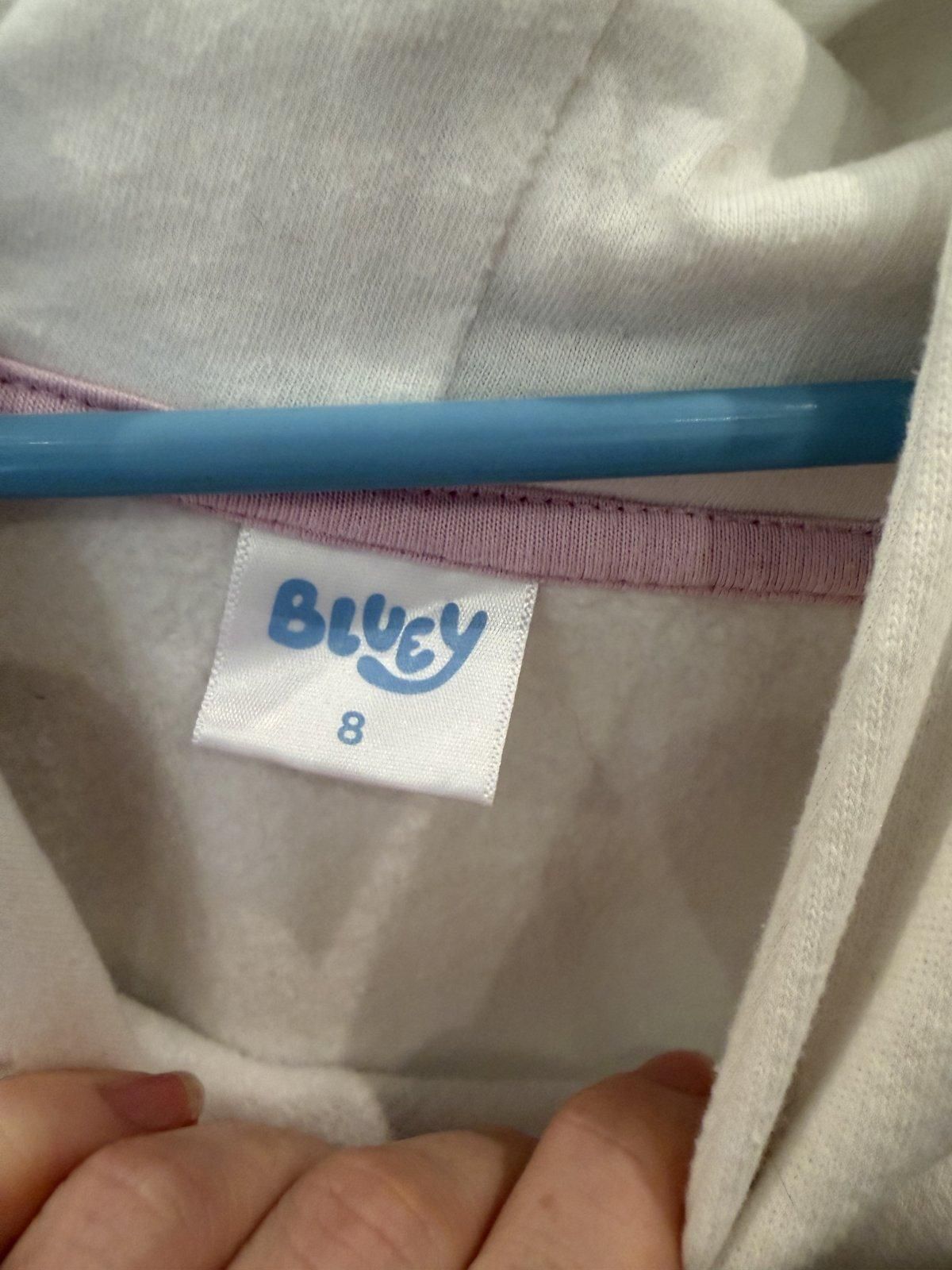 Bluey Girls' Hoodie Dress Size 8 Ivory - Image 2