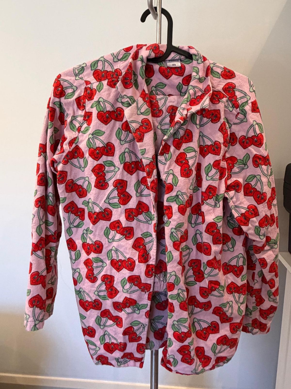 Target Women's Cherry-Print Flannel Pyjama Set XS Pink - Image 2