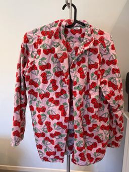 Target Women's Cherry-Print Flannel Pyjama Set XS Pink for rent on The Volte - image 2