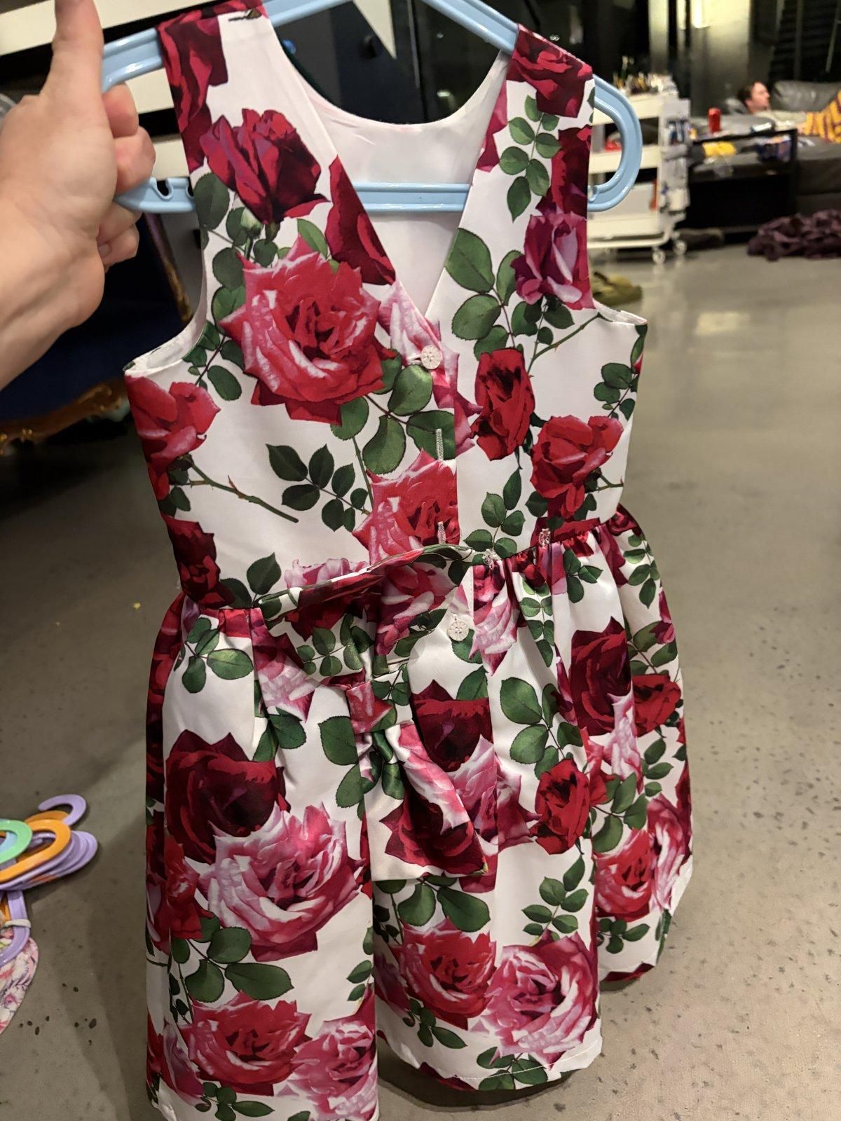 Origami Girls Sleeveless Floral Party Dress Size 6 White - Image 2