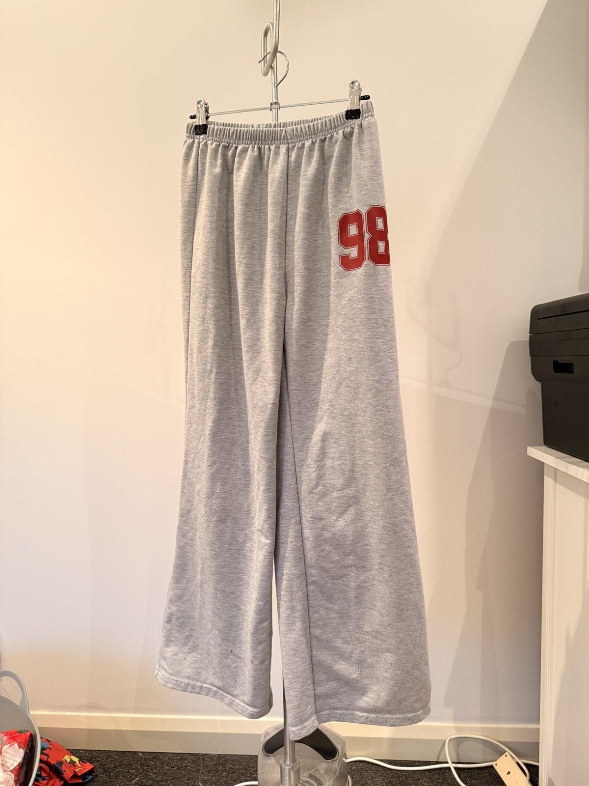 SheIn Teens "98" Wide Leg Sweatpants Grey Size 14 - Image 1
