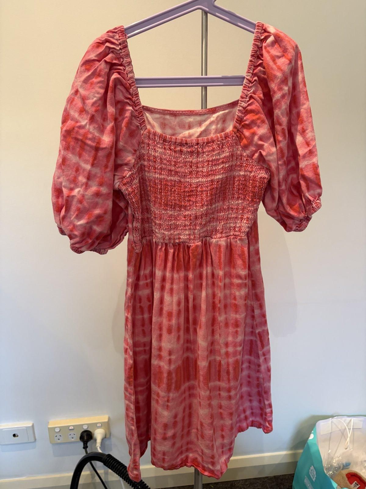 Sportsgirl Tie-Dye Midi Dress Size 4 Pink - Image 2