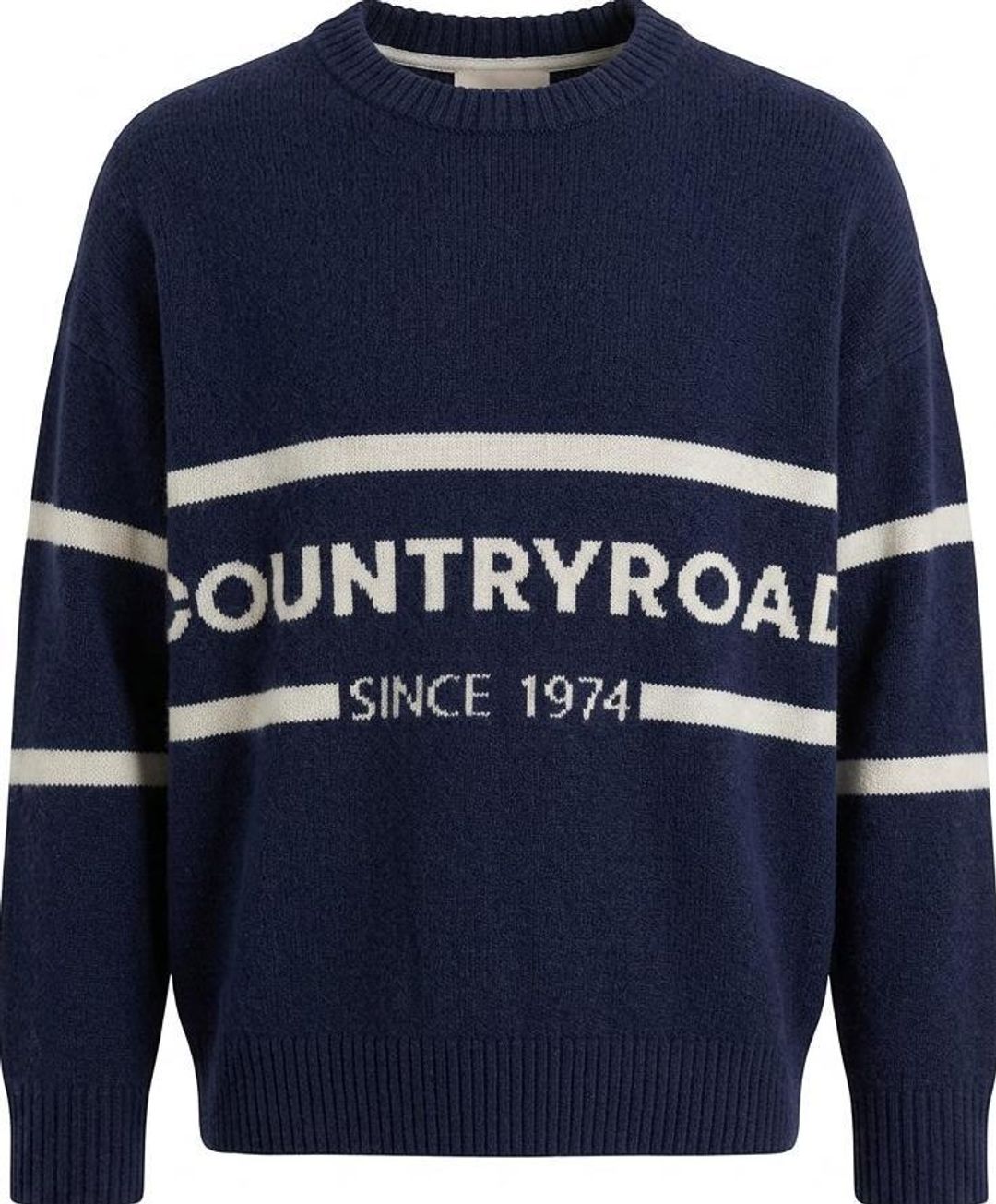 Country Road Women's Navy Crew Neck Knit Jumper Size 10 for rent on The Volte - main image